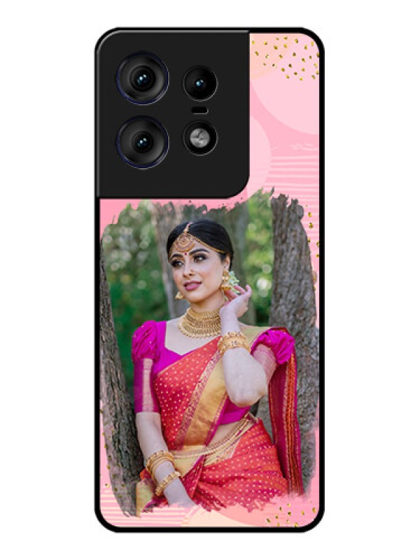 Custom Motorola Edge 50 Pro 5G Custom Metal Phone CaseGold Glitter Splash Design