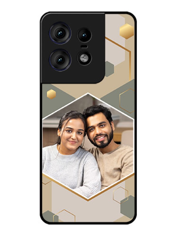 Custom Motorola Edge 50 Pro 5G Custom Metal Phone CaseStylish Hexagon Pattern Design