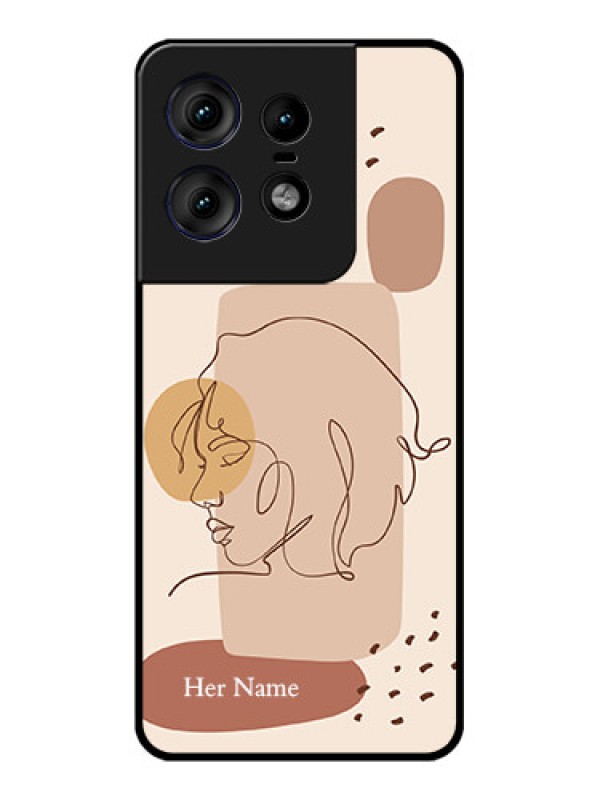 Custom Motorola Edge 50 Pro 5G Custom Metal Phone CaseCalm Woman Line Art Design