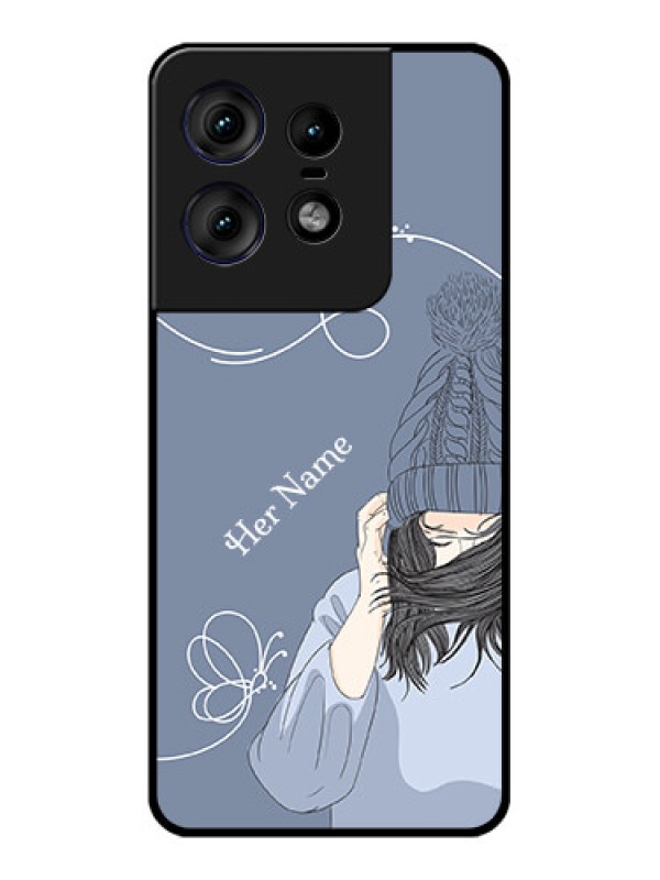 Custom Motorola Edge 50 Pro 5G Custom Metal Phone CaseGirl In Winter Outfit Design