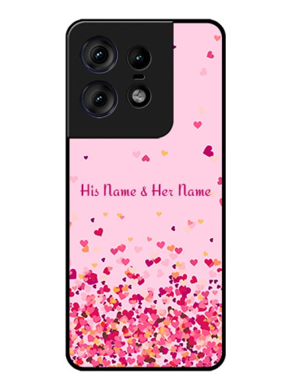 Custom Motorola Edge 50 Pro 5G Custom Metal Phone CaseFloating Hearts Design