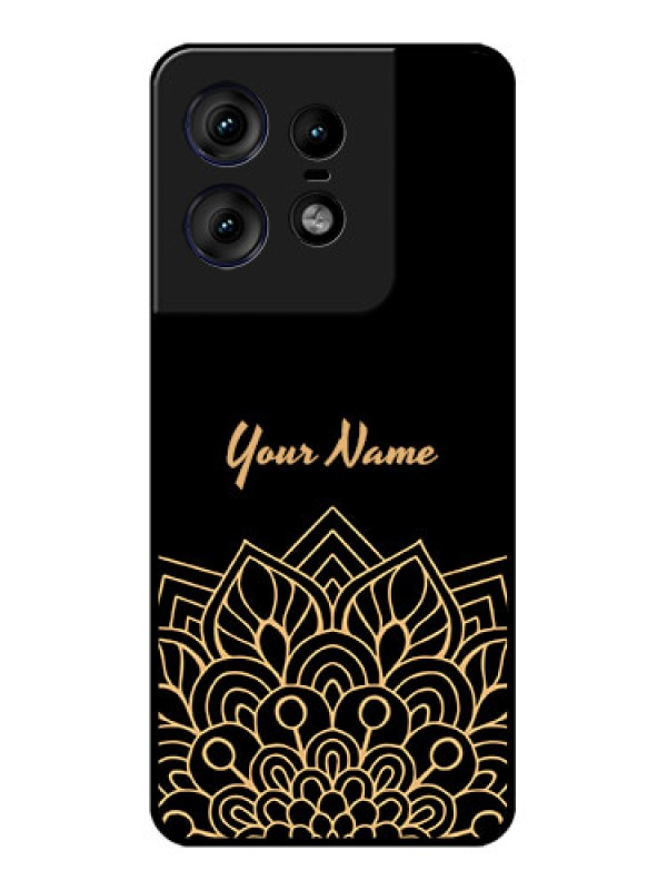 Custom Motorola Edge 50 Pro 5G Custom Metal Phone CaseGolden Mandala Design