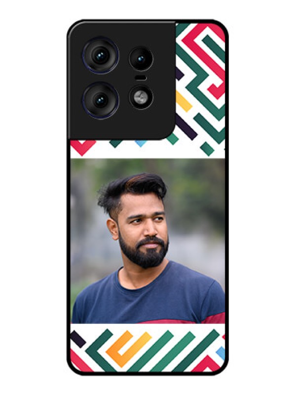 Custom Motorola Edge 50 Pro 5G Custom Metal Phone CaseColorful Maze Pattern Design