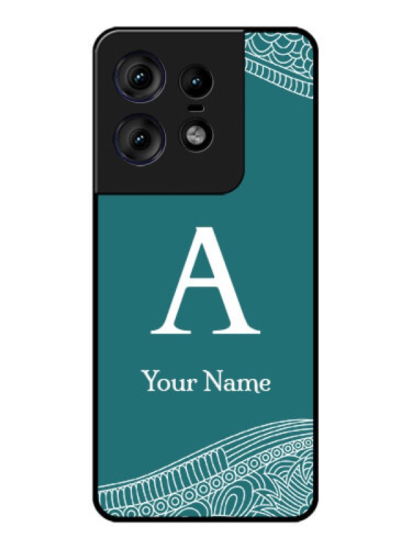 Custom Motorola Edge 50 Pro 5G Custom Metal Phone CaseLine Art Pattern With Custom Name Design