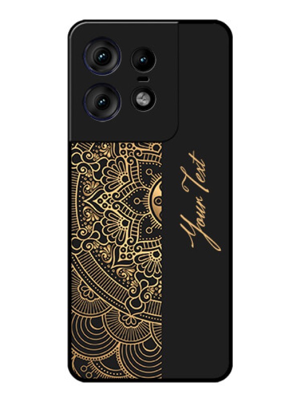 Custom Motorola Edge 50 Pro 5G Custom Metal Phone CaseMandala Art With Custom Text Design