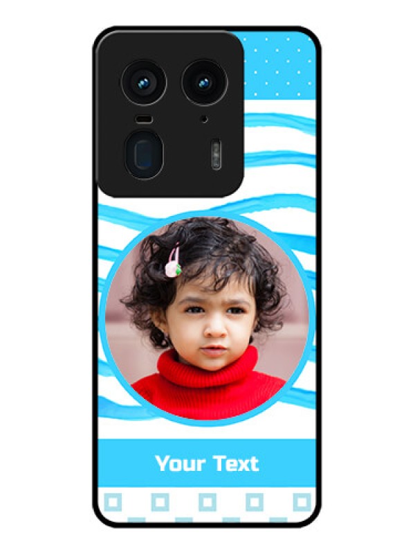 Custom Motorola Edge 50 Ultra 5G Custom Metal Phone CaseSimple Blue Case Design