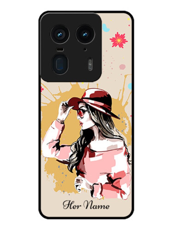 Custom Motorola Edge 50 Ultra 5G Custom Metal Phone CaseWomen With Pink Hat Design