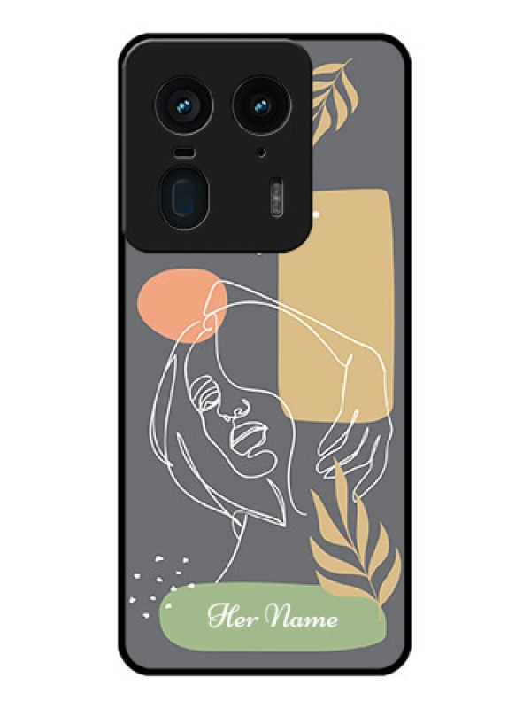 Custom Motorola Edge 50 Ultra 5G Custom Metal Phone CaseGazing Woman Line Art Design