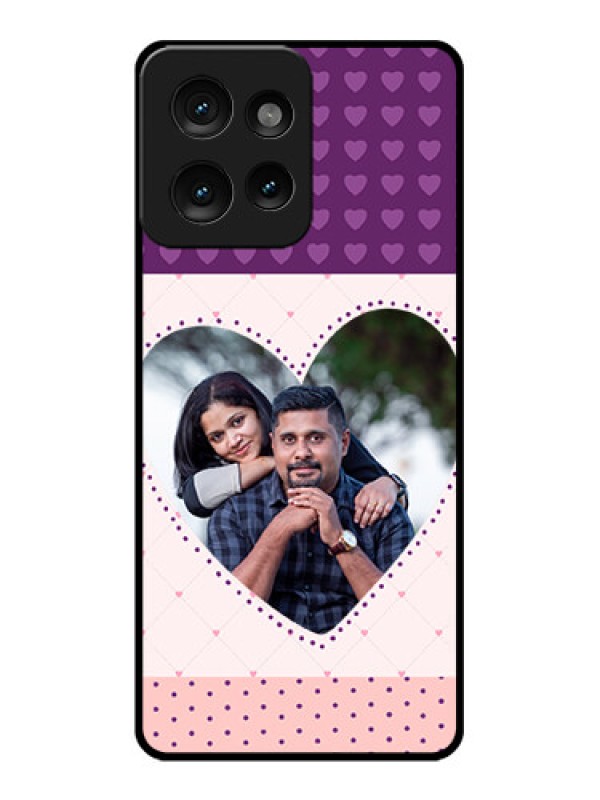 Custom Motorola Edge 50 Custom Metal Phone CaseViolet Love Dots Design