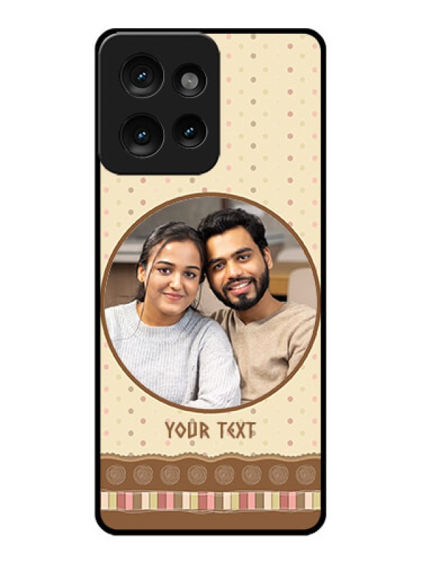 Custom Motorola Edge 50 Custom Metal Phone CaseBrown Dotted Mobile Case Design