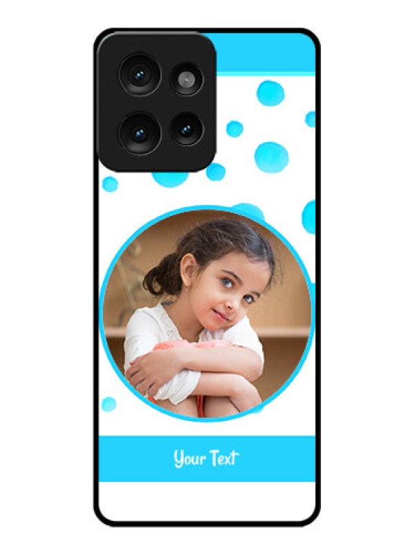 Custom Motorola Edge 50 Custom Metal Phone CaseBlue Bubbles Pattern Design