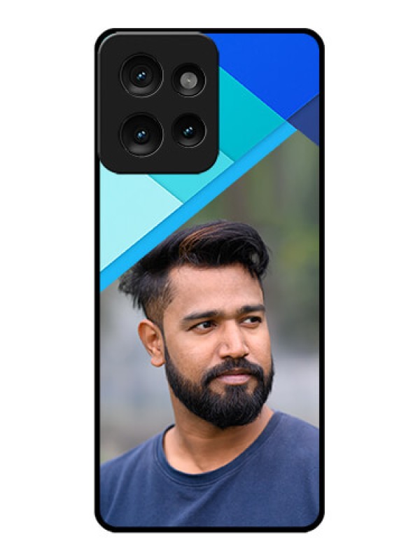 Custom Motorola Edge 50 Custom Metal Phone CaseBlue Pattern Design