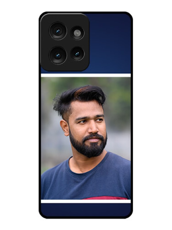 Custom Motorola Edge 50 Custom Metal Phone CaseSimple Royal Blue Design