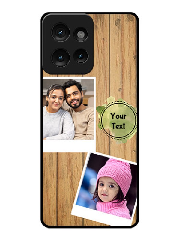 Custom Motorola Edge 50 Custom Metal Phone CaseWooden Texture Design