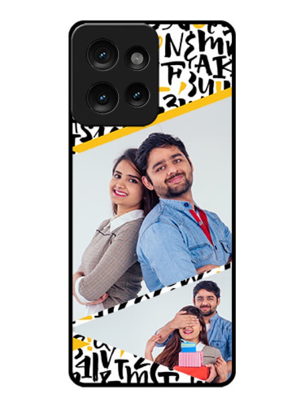 Custom Motorola Edge 50 Custom Metal Phone CaseLetters Pattern Design