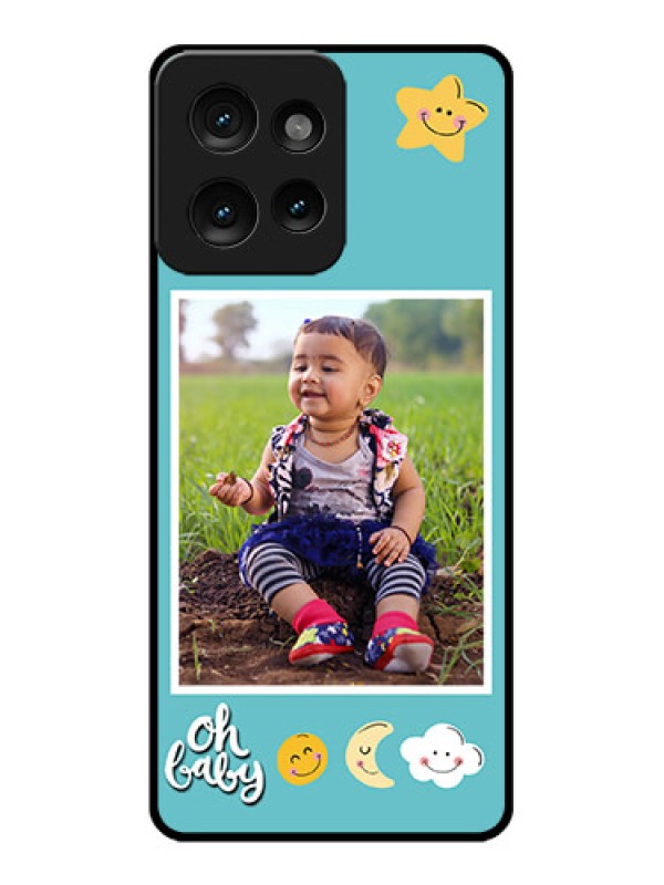 Custom Motorola Edge 50 Custom Metal Phone CaseSmiley Kids Stars Design