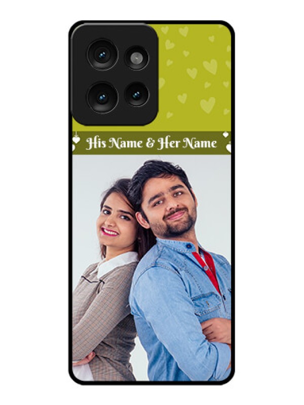 Custom Motorola Edge 50 Custom Metal Phone CaseYou and Me Heart Design