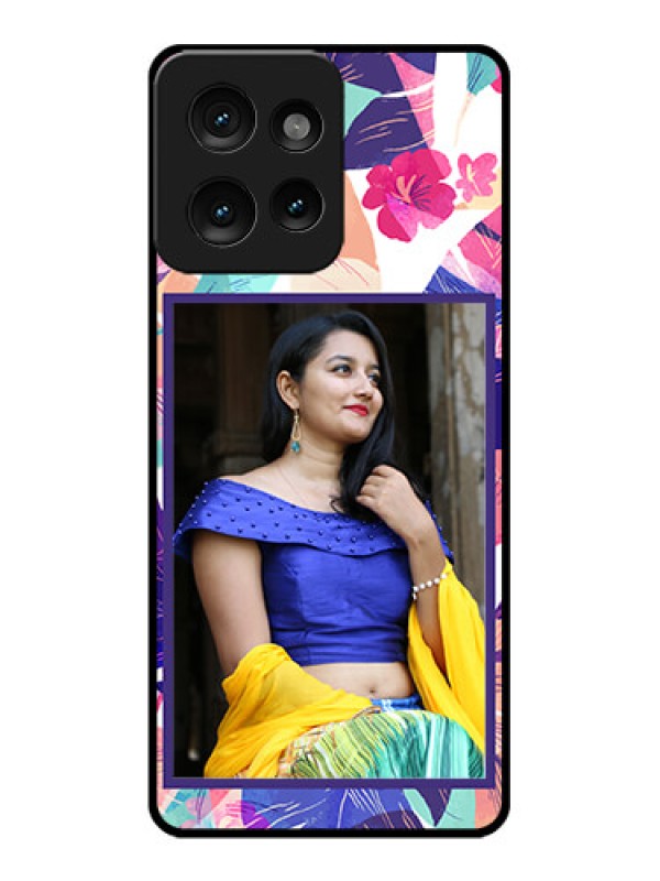 Custom Motorola Edge 50 Custom Metal Phone CaseAbstract Floral Design