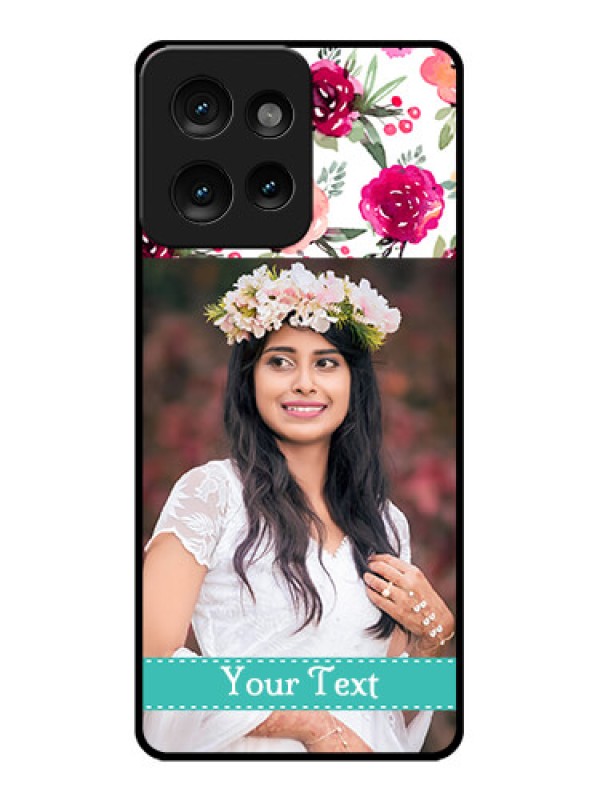 Custom Motorola Edge 50 Custom Metal Phone CaseWater Colors Floral Design