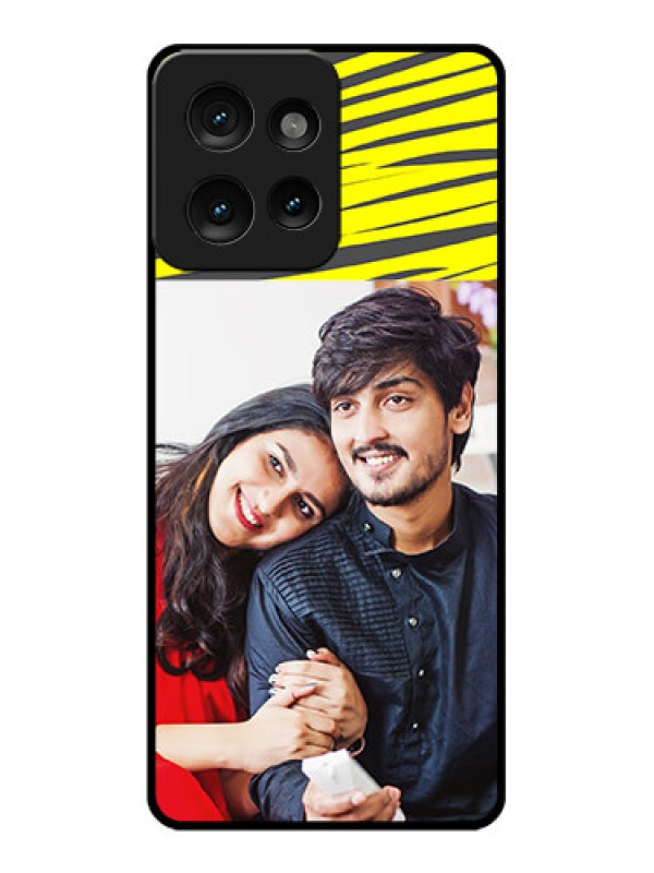 Custom Motorola Edge 50 Custom Metal Phone CaseYellow Abstract Design