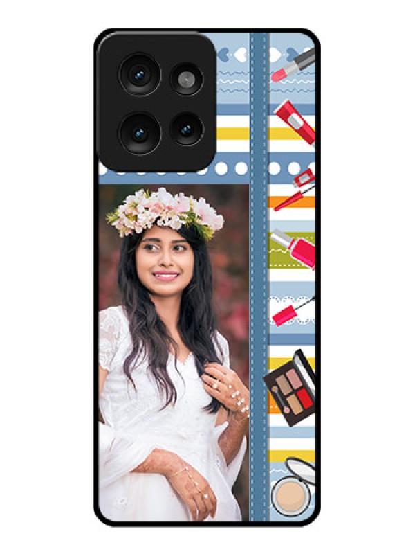 Custom Motorola Edge 50 Custom Metal Phone CaseMakeup Icons Design