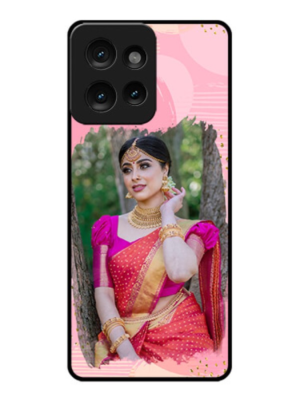 Custom Motorola Edge 50 Custom Metal Phone CaseGold Glitter Splash Design