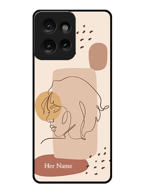 Custom Motorola Edge 50 Custom Metal Phone CaseCalm Woman Line Art Design