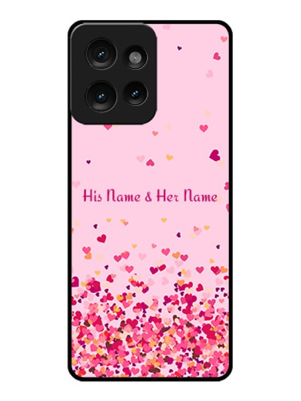 Custom Motorola Edge 50 Custom Metal Phone CaseFloating Hearts Design