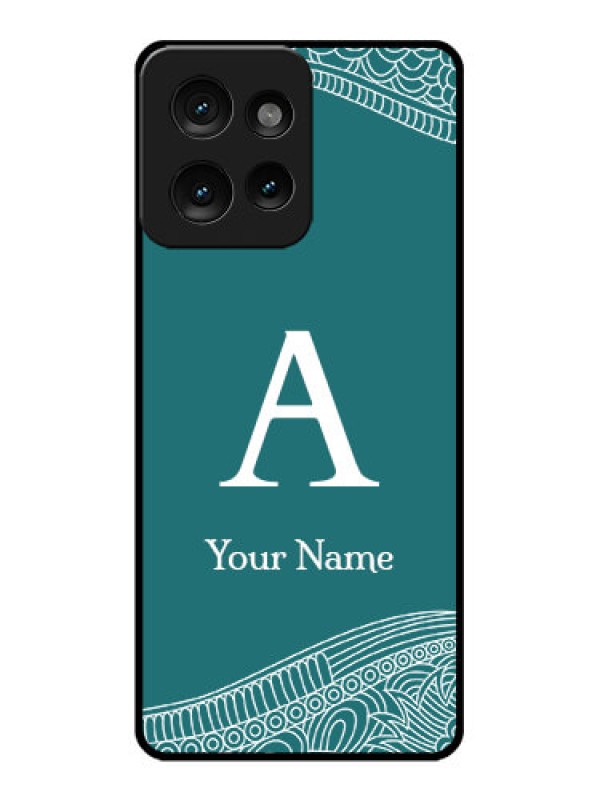 Custom Motorola Edge 50 Custom Metal Phone CaseLine Art Pattern With Custom Name Design