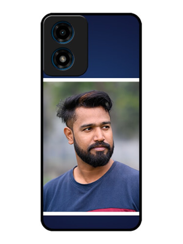 Custom Motorola G04 Custom Metal Phone Case - Simple Royal Blue Design