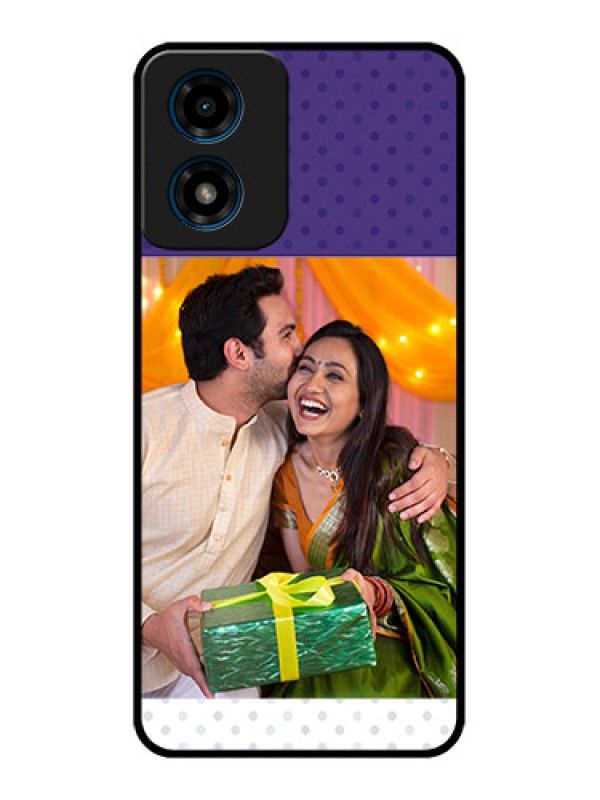 Custom Motorola G04 Custom Metal Phone Case - Violet Colored Pattern Design