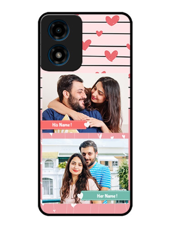 Custom Motorola G04 Custom Metal Phone Case - Photo With Heart Design