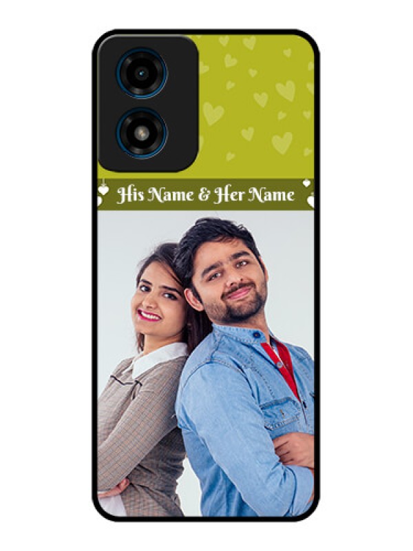 Custom Motorola G04 Custom Metal Phone Case - You and Me Heart Design