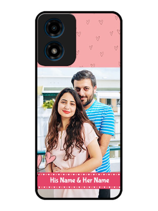 Custom Motorola G04 Custom Metal Phone Case - Love Design Peach Color