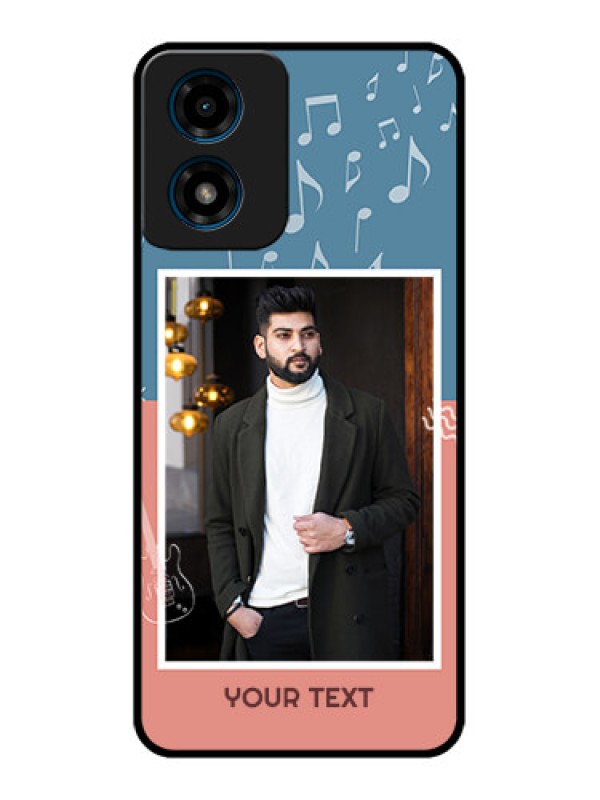 Custom Motorola G04 Custom Metal Phone Case - With Color Musical Note Design