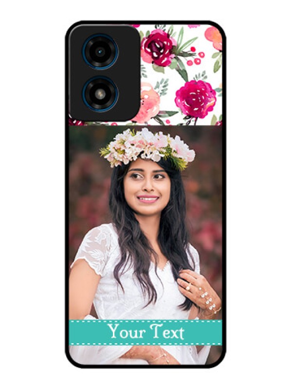 Custom Motorola G04 Custom Metal Phone Case - Water Colors Floral Design