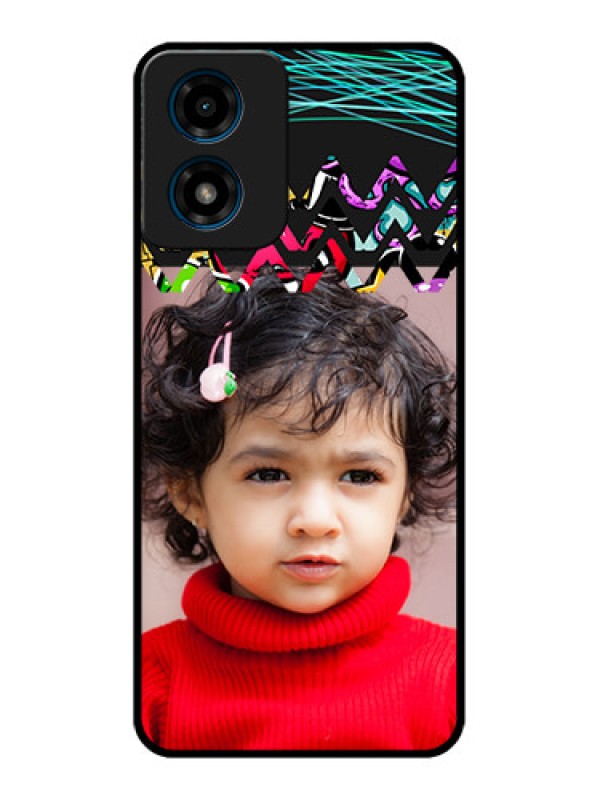 Custom Motorola G04 Custom Metal Phone Case - Neon Abstract Design