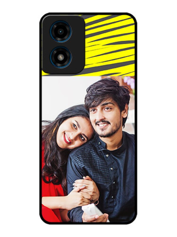 Custom Motorola G04 Custom Metal Phone Case - Yellow Abstract Design