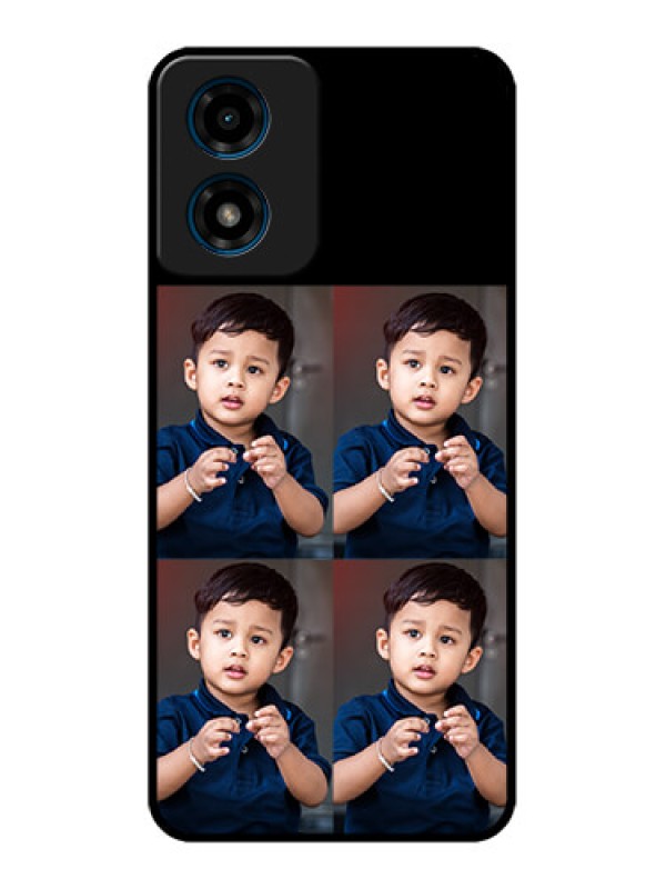 Custom Motorola G04 Custom Metal Phone Case - 4 Image Holder Design