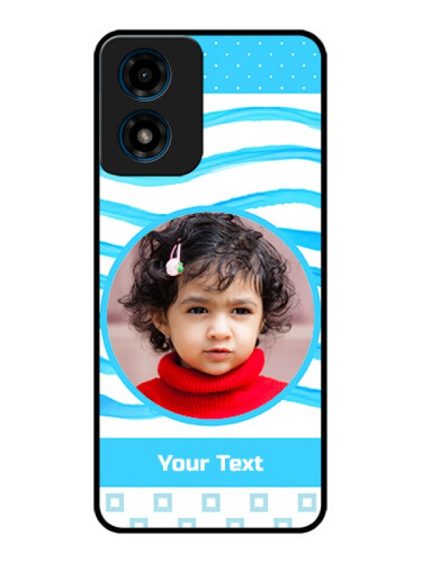 Custom Motorola G04s Custom Metal Phone CaseSimple Blue Case Design