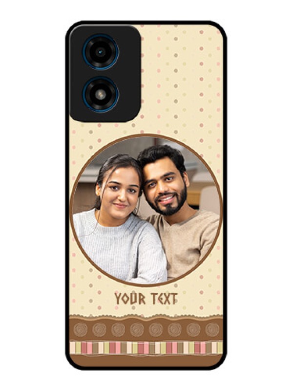 Custom Motorola G04s Custom Metal Phone CaseBrown Dotted Mobile Case Design