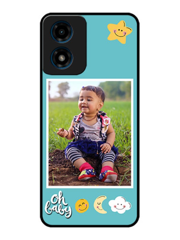Custom Motorola G04s Custom Metal Phone CaseSmiley Kids Stars Design