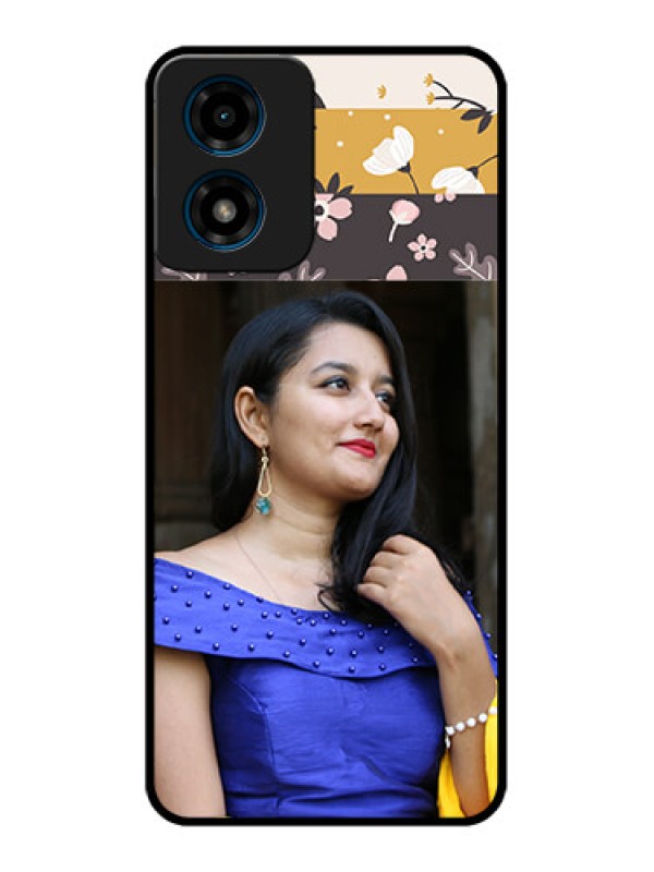 Custom Motorola G04s Custom Metal Phone CaseStylish Floral Design