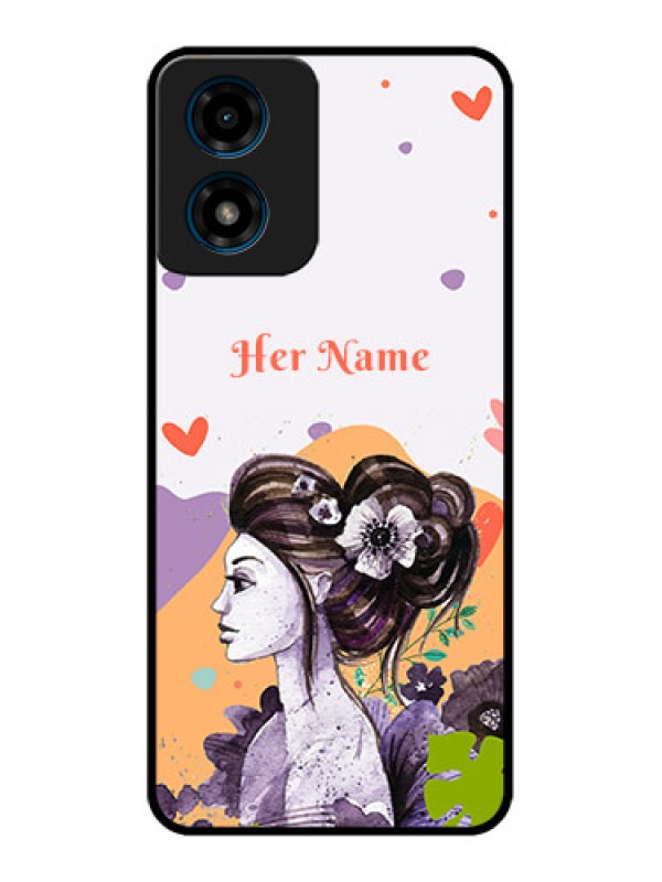 Custom Motorola G04s Custom Metal Phone CaseWoman And Nature Design