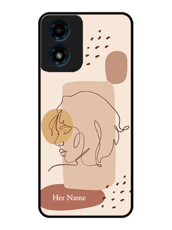 Custom Motorola G04s Custom Metal Phone CaseCalm Woman Line Art Design