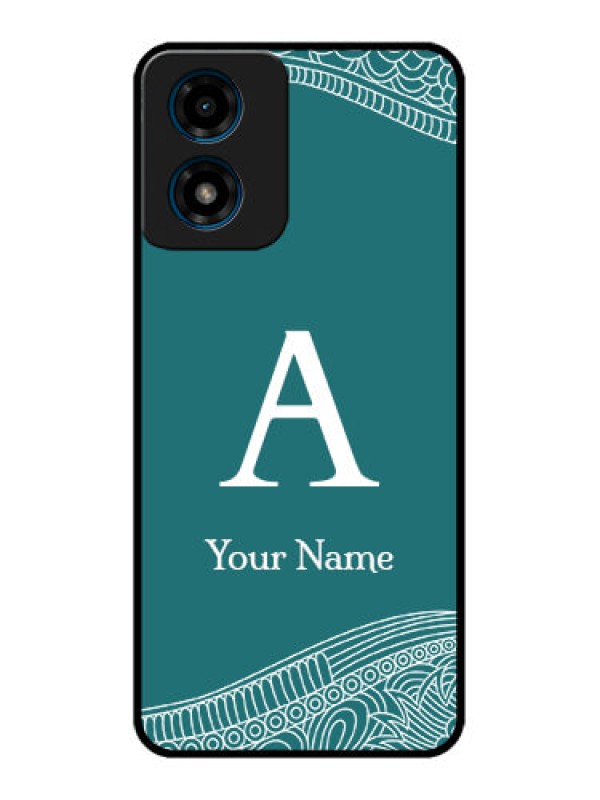 Custom Motorola G04s Custom Metal Phone CaseLine Art Pattern With Custom Name Design