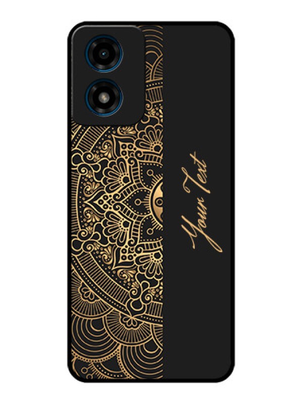 Custom Motorola G04s Custom Metal Phone CaseMandala Art With Custom Text Design