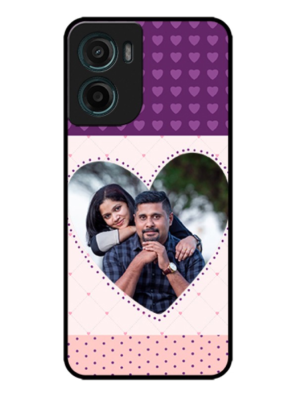 Custom Motorola G05 Custom Metal Phone Case - Violet Love Dots Design