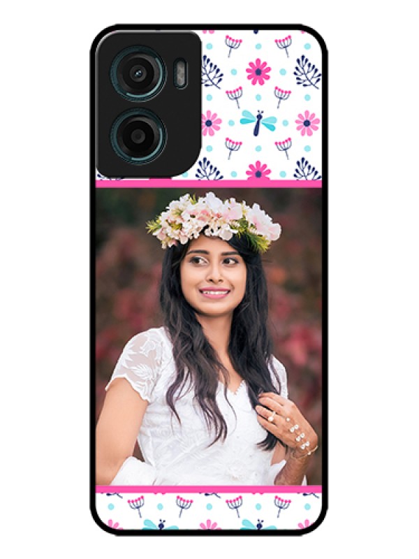 Custom Motorola G05 Custom Metal Phone Case - Colorful Flower Design