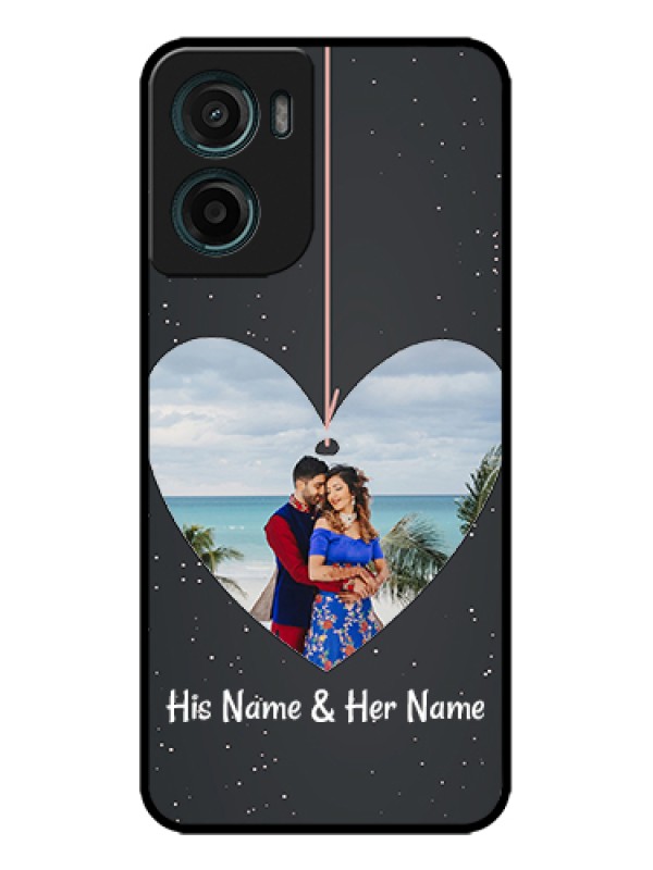 Custom Motorola G05 Custom Metal Phone Case - Hanging Heart Design